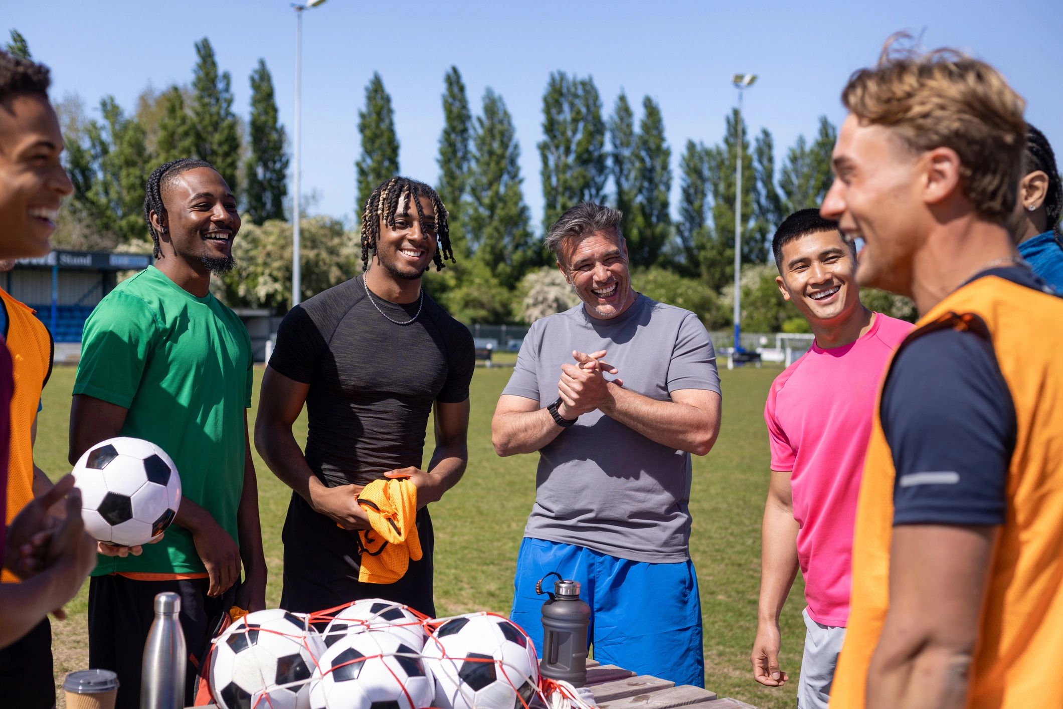 Football team gathering before matchday
